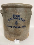 4 GAL E.G. MARTIN-CAMP POINT, IL CROCK-NO SHIPPING