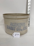 SCHAEFER DAIRY CO. BUTTER CROCK-NO SHIPPING
