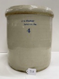 4 GAL J.L. CLUSKEY LAKENAN, MO CROCK-NO SHIPPING