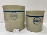ONE GAL AND 1/2 GAL BLUE BAND CROCKS-NO SHIPPING