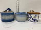 3 SALT CROCKS-NO SHIPPING