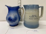 PAIR OF PITCHERS-ONE WESTERN MARKED THE DUSTER MERC CO. DUNCAN, NEB-NO SHIPPING