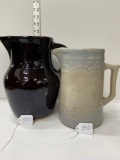 PAIR OF PITCHERS-BLUE AND WHITE IS RED WING-NO SHIPPING