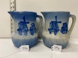 PAIR OF DUTCH SCENCE PITCHERS-NO SHIPPING