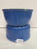 PAIR OF WHITE HALL BOWLS-ONE SAW TOOTH AND ONE ICICLE-NO SHIPPING