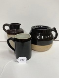 3 PIECES-SMALL PITCHER, BEAN POT & MUG-NO SHIPPING