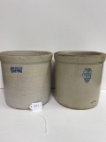 ONE GAL WHITE HALL CROCK AND ONE GAL RUCKELS CROCK-NO SHIPPING