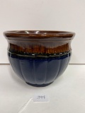 BLUE AND BROWN PLANTER-NO SHIPPING