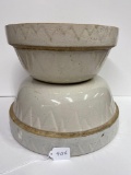 PAIR OF WHITE HALL SAW TOOTH BOWLS 10 AND 13 INCH-NO SHIPPING