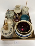 12 MISC. STONEWARE PIECES-NO SHIPPING