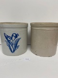PAIR OF ONE GALLON CROCKS-ONE IS WESTERN-NO SHIPPING