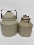PAIR OF STONEWARE CANNING JARS-NO SHIPPING