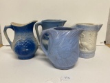 4-BLUE AND WHITE PITCHERS-NO SHIPPING