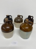5 SMALL MACOMB, IL JUGS-NO SHIPPING