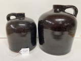 3 BROWN STONEWARE JUGS-NO SHIPPING