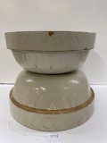 PAIR OF WHITE HALL SAW TOOTH BOWLS 12 AND 13 INCH-NO SHIPPING