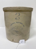 2 GAL LOWELL CROCK-TONICA, ILL-NO SHIPPING