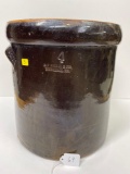 4 GAL A.D. RUCKEL & SON WHITE HALL CROCK-NO SHIPPING