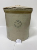 2 GAL S.D. MILLS-COLCHESTER, IL CROCK WITH LID-NO SHIPPING