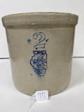 2 GAL WHITE HALL CROCK-NO SHIPPING