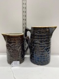 PAIR OF WHITE HALL PITCHERS-6 & 8 INCH-NO SHIPPING
