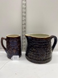 WHITE HALL SQUATTY PITCHER & MUG-NO SHIPPING