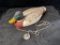 1987 WOODEN MALLARD DUCK DECOY W/ WEIGHT