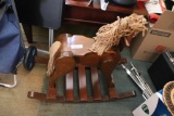 Wooden child's rocking horse