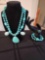 Turquoise Necklace, Clip on Earrings, & Ring