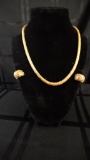 Gold Platted Chain & Gold Platted Clip Earrings