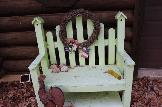 Homemade Out Door Bench With Contents
