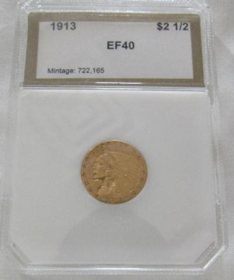 1913 LIBERTY $2 1/2 DOLLAR GOLD COIN