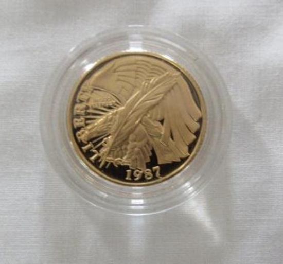 1987W $5 DOLLAR CONSTITUTION GOLD COIN