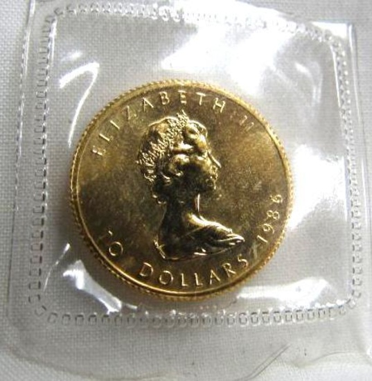 1986 QUEEN ELIZABETH $10 DOLLAR GOLD COIN