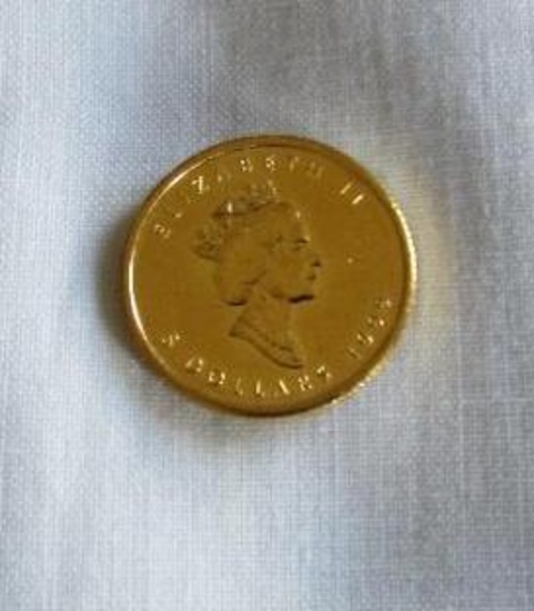 1999 CANADA QUEEN ELIZABETH II 1/10 OUNCE FINE GOLD COIN .999