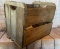 ANTIQUE WOODEN CRATE WITH HAND HOLDS CUT OUT