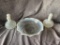 LOT OF 3 VINTAGE OPALESCENT MOONSTONE HOBNAIL GLASS PCS