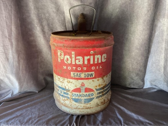 STANDARD OIL COMPANY POLARINE MOTOR OIL CAN - RUSTY
