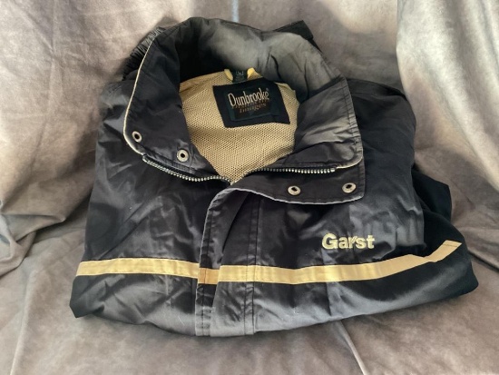 BLUE SIZE LARGE GARST ADVERTISING JACKET SLIGHTLY DIRTY