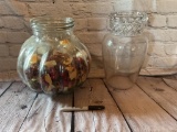 2 LARGE GLASS VASES