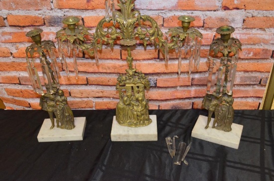 Candelabras with Marble Bases