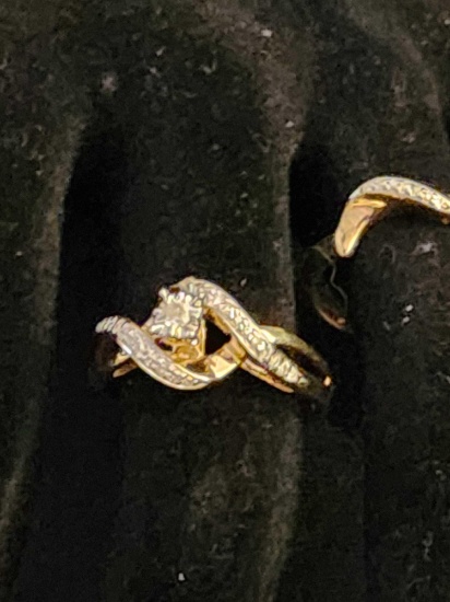 10K Yellow Gold Diamond Ring with 1/5 Karat Diamond