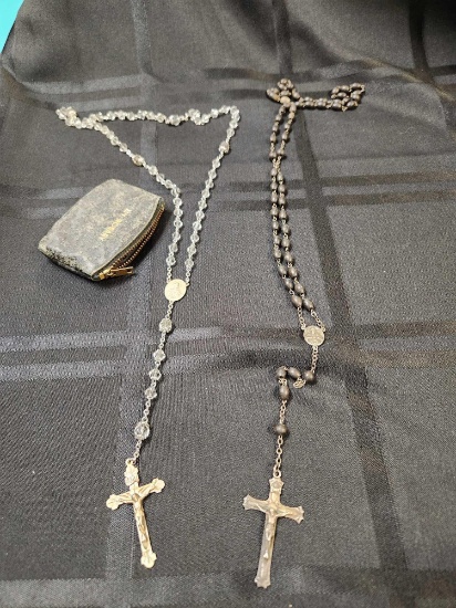 (2) Vintage Rosary's Marked Sterling
