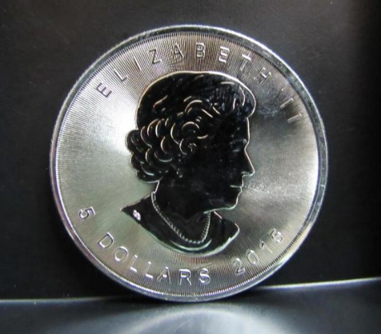 2015 ELIZABETH II 5 DOLLAR 1 OZ FINE SILVER