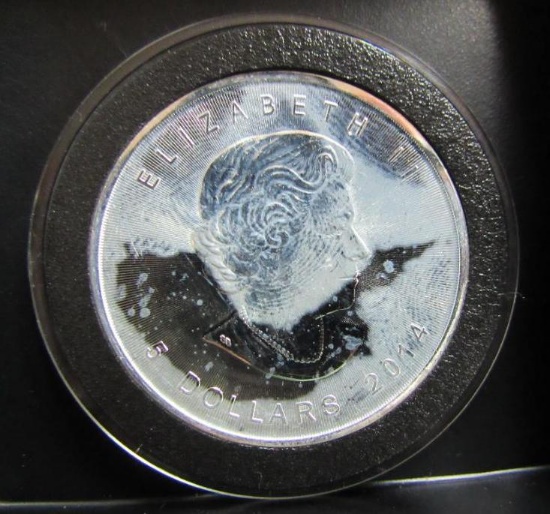 2014 CANADA ELIZABETH II 5 DOLLAR 1 OZ. TROY OZ. FINE SILVER