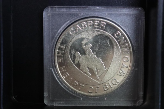 1981 Casper The Heart Of Big Wyoming Silver Coin