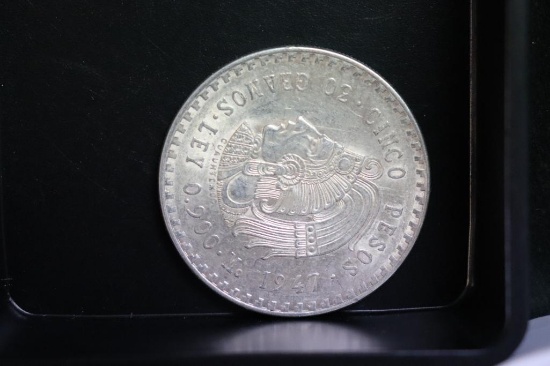 1947 Mexico 5 Peso 30 Grams Silver