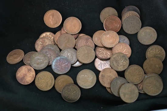 Large Lot Of 1930's and 1940's Canadian Pennies