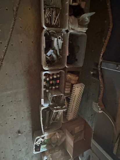 (10) Plastic Containers of nuts, bolts, fuses, etc.