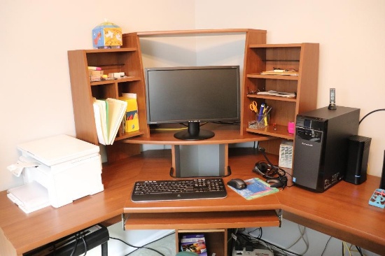 Corner Computer Desk With Side Table